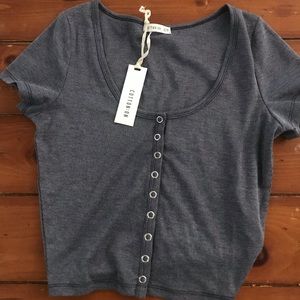 Cropped cotton on shirt